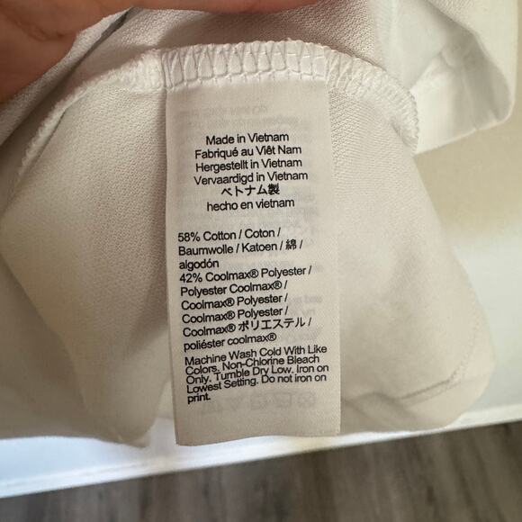 J.Crew Performance Polo Shirt Mens L White Pullover Coolmax Short Sleeve Stretch - Picture 7 of 8